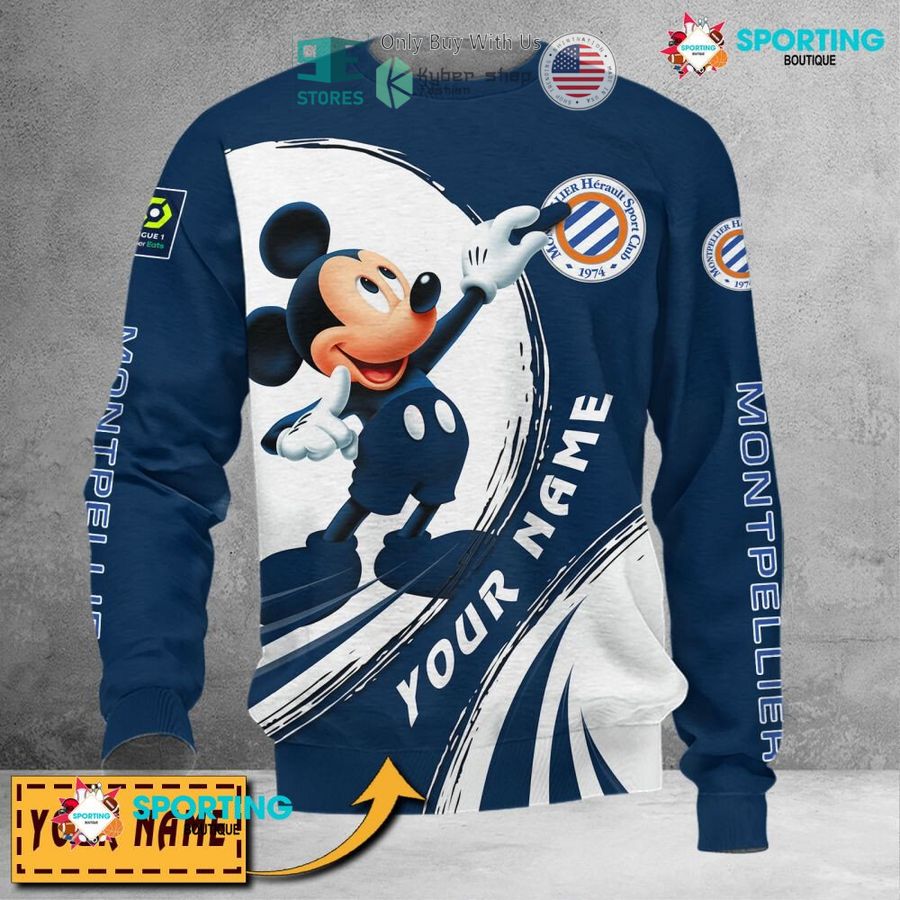 NEW Mickey mouse Montpellier HSC Custom Name Polo Shirt 5 personalized mickey mouse montpellier hsc 3d shirt hoodie 5 1868