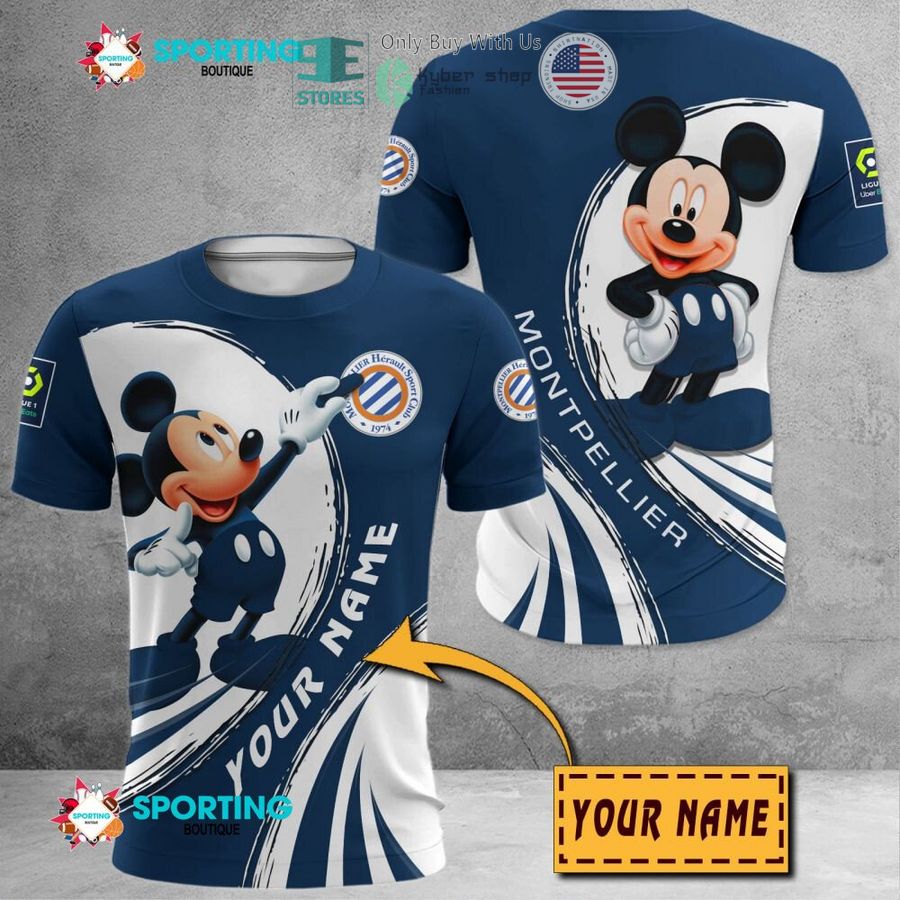 NEW Mickey mouse Montpellier HSC Custom Name Polo Shirt 8 personalized mickey mouse montpellier hsc 3d shirt hoodie 8 17713