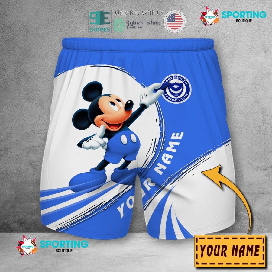 NEW Mickey mouse Portsmouth F.C Custom Name Polo Shirt 10 personalized mickey mouse portsmouth f c 3d shirt hoodie 10 32642
