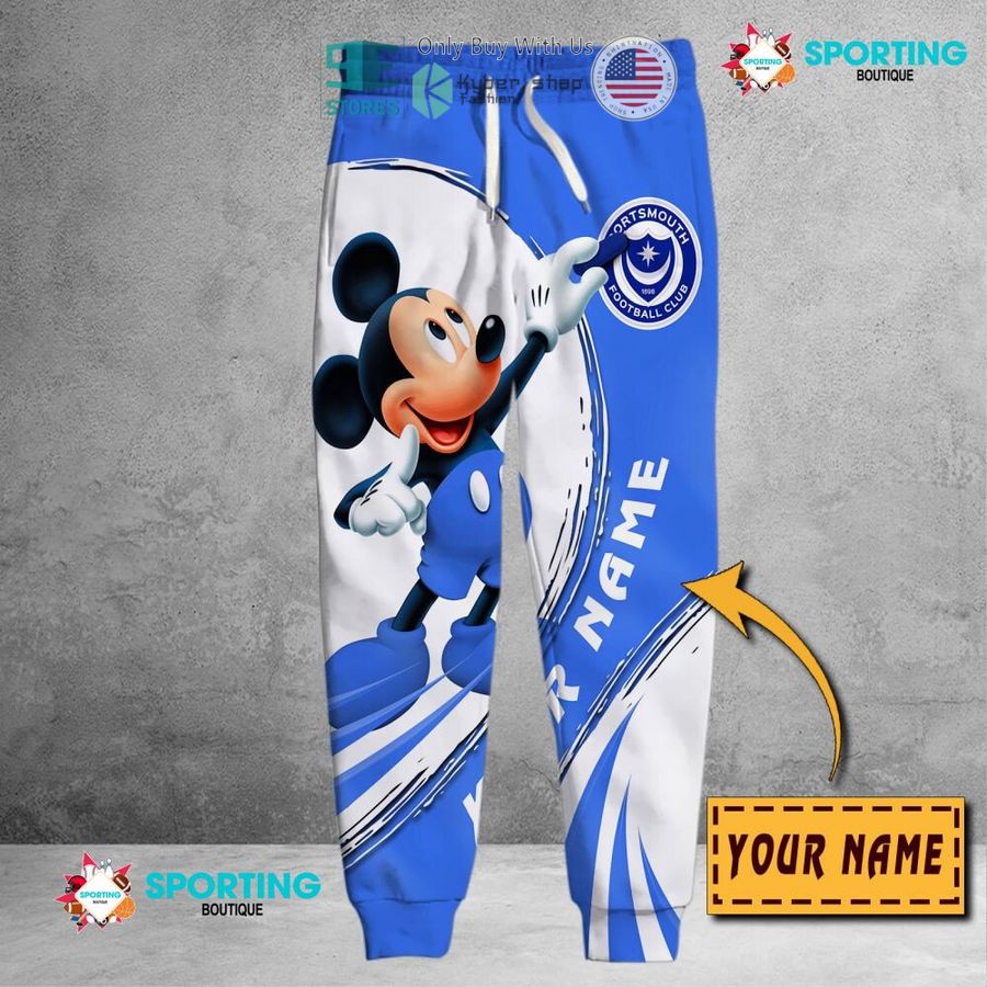 NEW Mickey mouse Portsmouth F.C Custom Name Polo Shirt 6 personalized mickey mouse portsmouth f c 3d shirt hoodie 6 75453