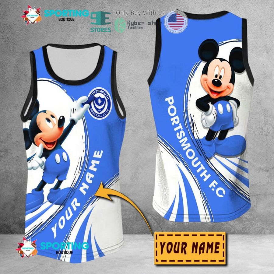 NEW Mickey mouse Portsmouth F.C Custom Name Polo Shirt 9 personalized mickey mouse portsmouth f c 3d shirt hoodie 9 92985
