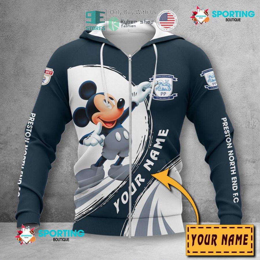 NEW Mickey mouse Preston North End F.C Custom Name Polo Shirt 4 personalized mickey mouse preston north end f c 3d shirt hoodie 4 39647
