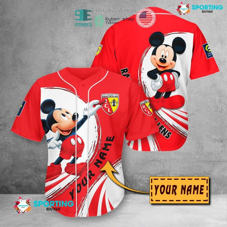 NEW Mickey mouse Racing Club de Lens Custom Name Polo Shirt 11 personalized mickey mouse racing club de lens 3d shirt hoodie 11 67473