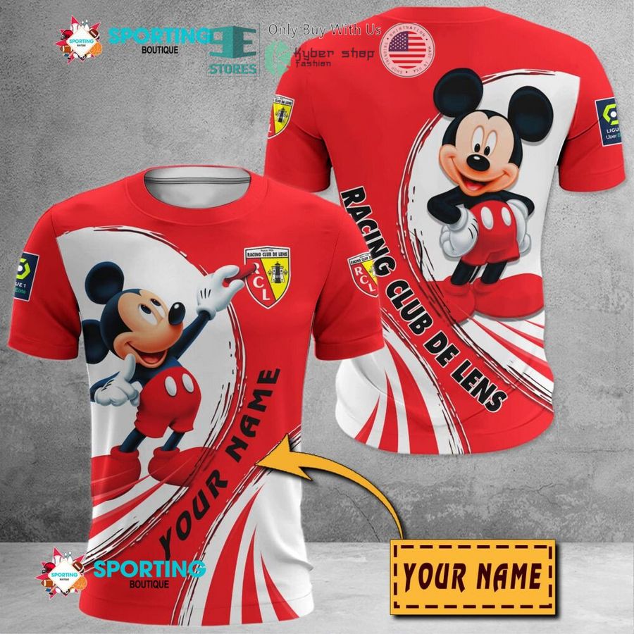 NEW Mickey mouse Racing Club de Lens Custom Name Polo Shirt 8 personalized mickey mouse racing club de lens 3d shirt hoodie 8 7544