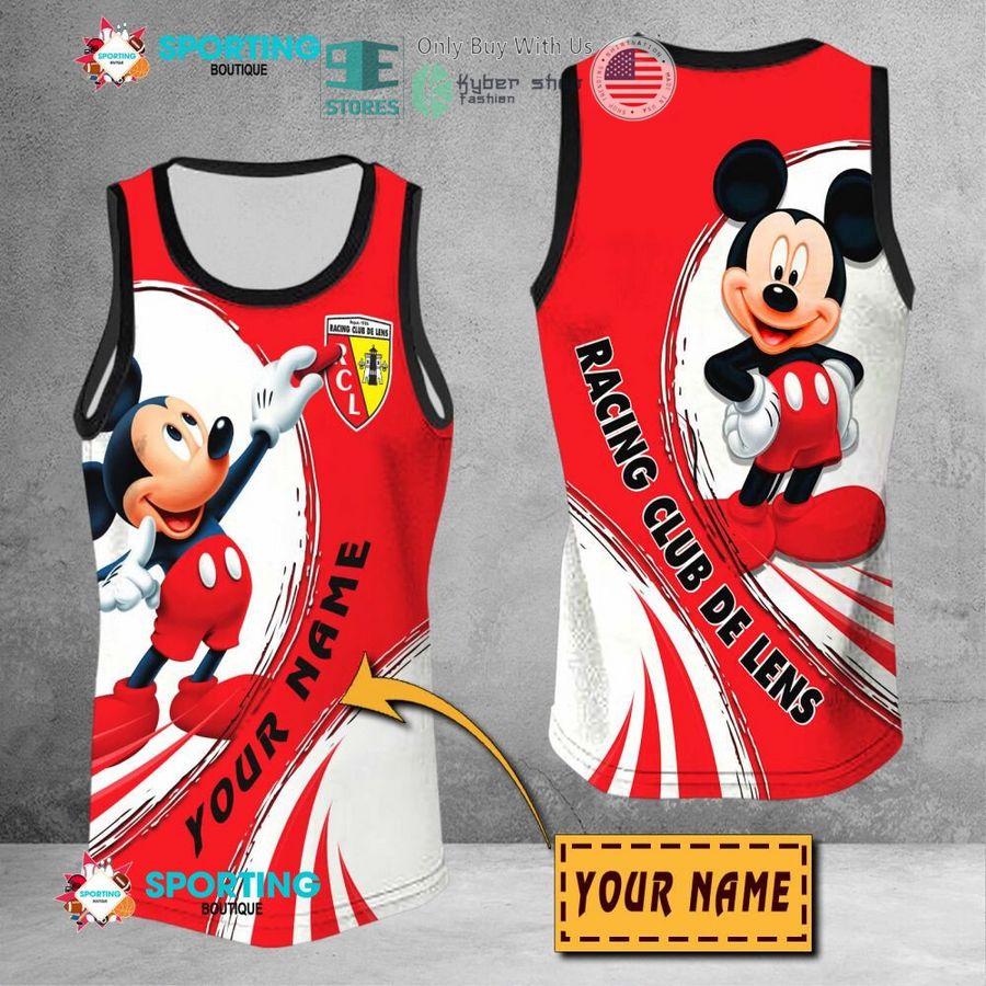 NEW Mickey mouse Racing Club de Lens Custom Name Polo Shirt 9 personalized mickey mouse racing club de lens 3d shirt hoodie 9 48477