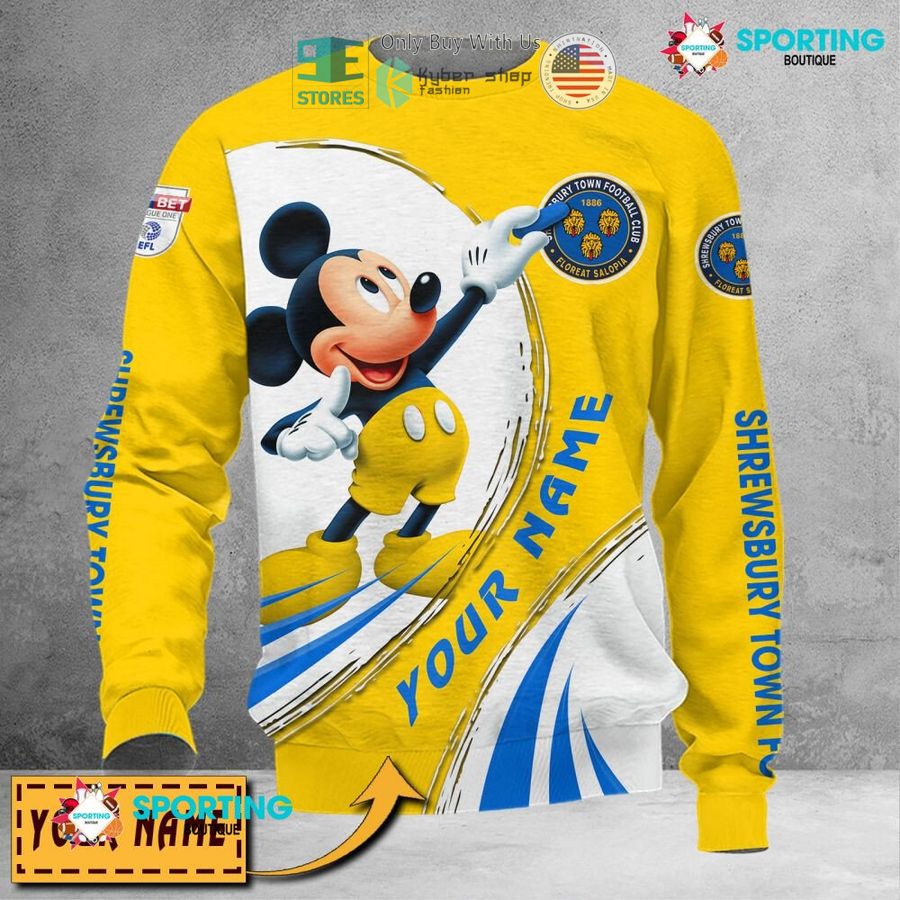 NEW Mickey mouse Shrewsbury Town Custom Name Polo Shirt 5 personalized mickey mouse shrewsbury town 3d shirt hoodie 5 10019