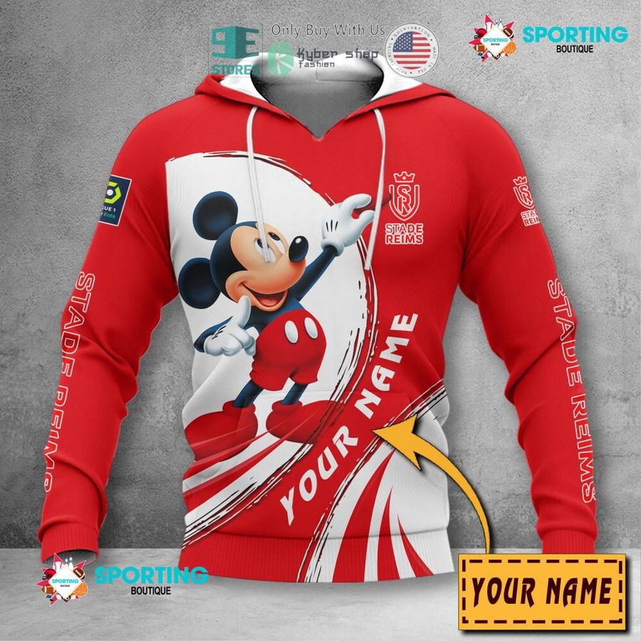personalized mickey mouse stade de reims 3d shirt hoodie 2 40490