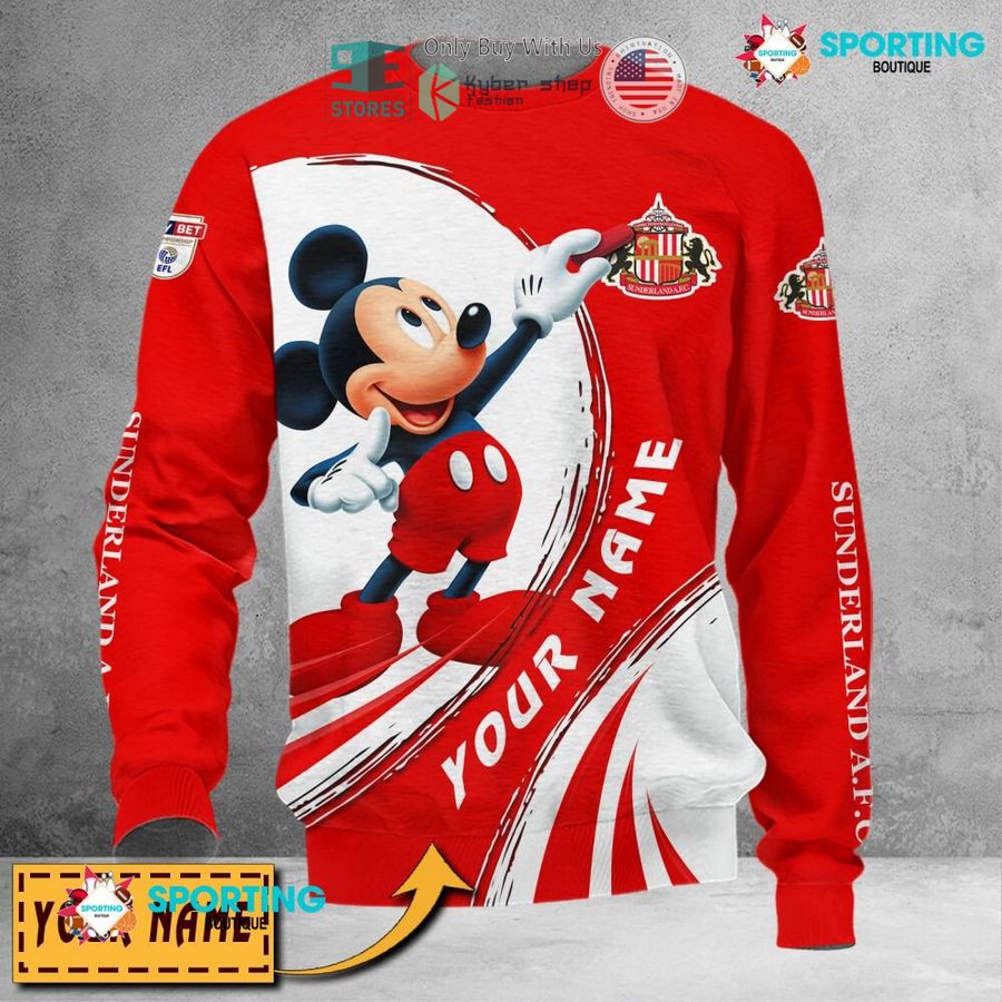 NEW Mickey mouse Sunderland A.F.C Custom Name Polo Shirt 5 personalized mickey mouse sunderland a f c 3d shirt hoodie 5 74541