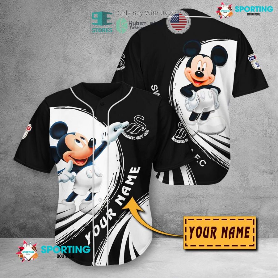 NEW Mickey mouse Swansea City A.F.C Custom Name Polo Shirt 11 personalized mickey mouse swansea city a f c 3d shirt hoodie 11 36417