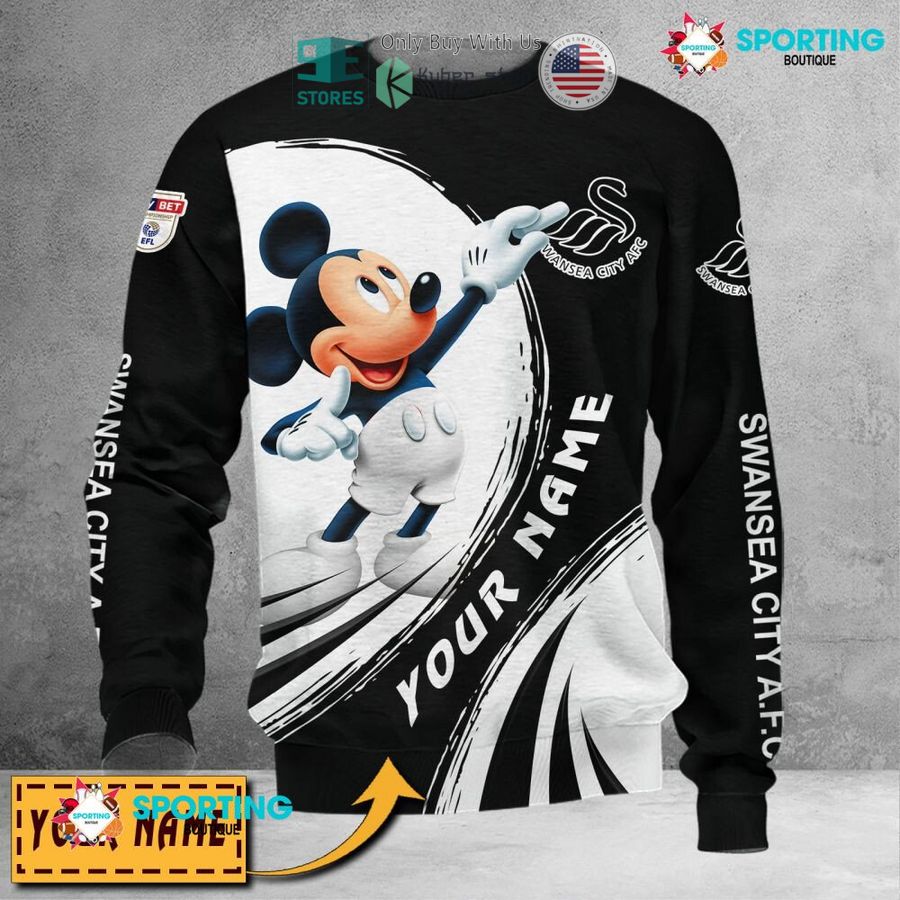 NEW Mickey mouse Swansea City A.F.C Custom Name Polo Shirt 5 personalized mickey mouse swansea city a f c 3d shirt hoodie 5 39184