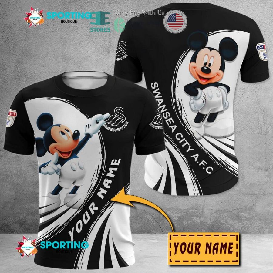 NEW Mickey mouse Swansea City A.F.C Custom Name Polo Shirt 8 personalized mickey mouse swansea city a f c 3d shirt hoodie 8 97650