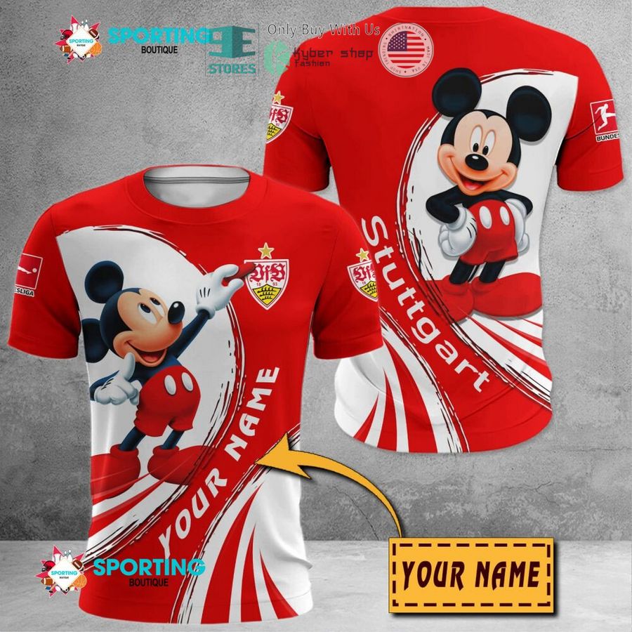 NEW Mickey mouse VfB Stuttgart Custom Name Polo Shirt 8 personalized mickey mouse vfb stuttgart 3d shirt hoodie 8 40837