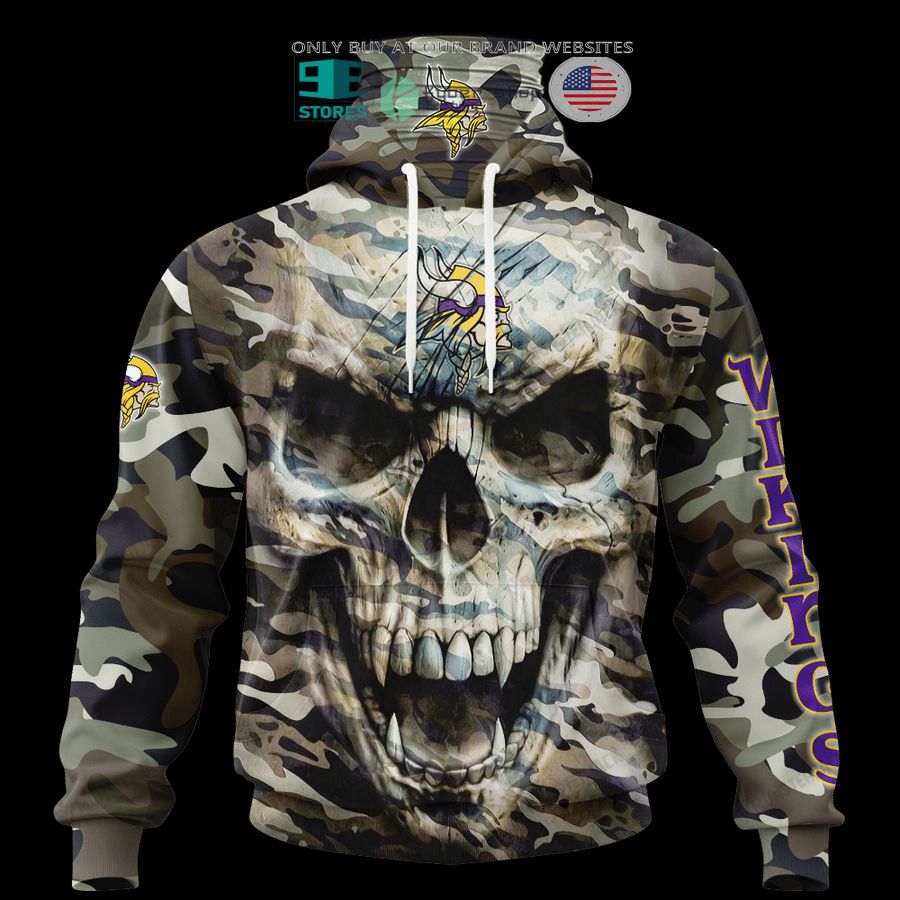NEW Minnesota Vikings Skull Camo Custom Name Hoodie, Shirt 5 personalized minnesota vikings skull camo 3d shirt hoodie 5 44037
