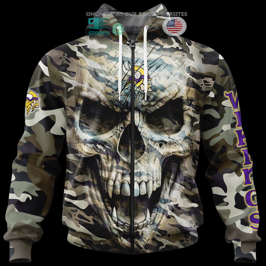 NEW Minnesota Vikings Skull Camo Custom Name Hoodie, Shirt 6 personalized minnesota vikings skull camo 3d shirt hoodie 6 91267