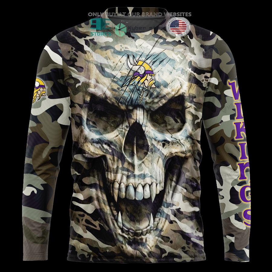 NEW Minnesota Vikings Skull Camo Custom Name Hoodie, Shirt 7 personalized minnesota vikings skull camo 3d shirt hoodie 7 79431