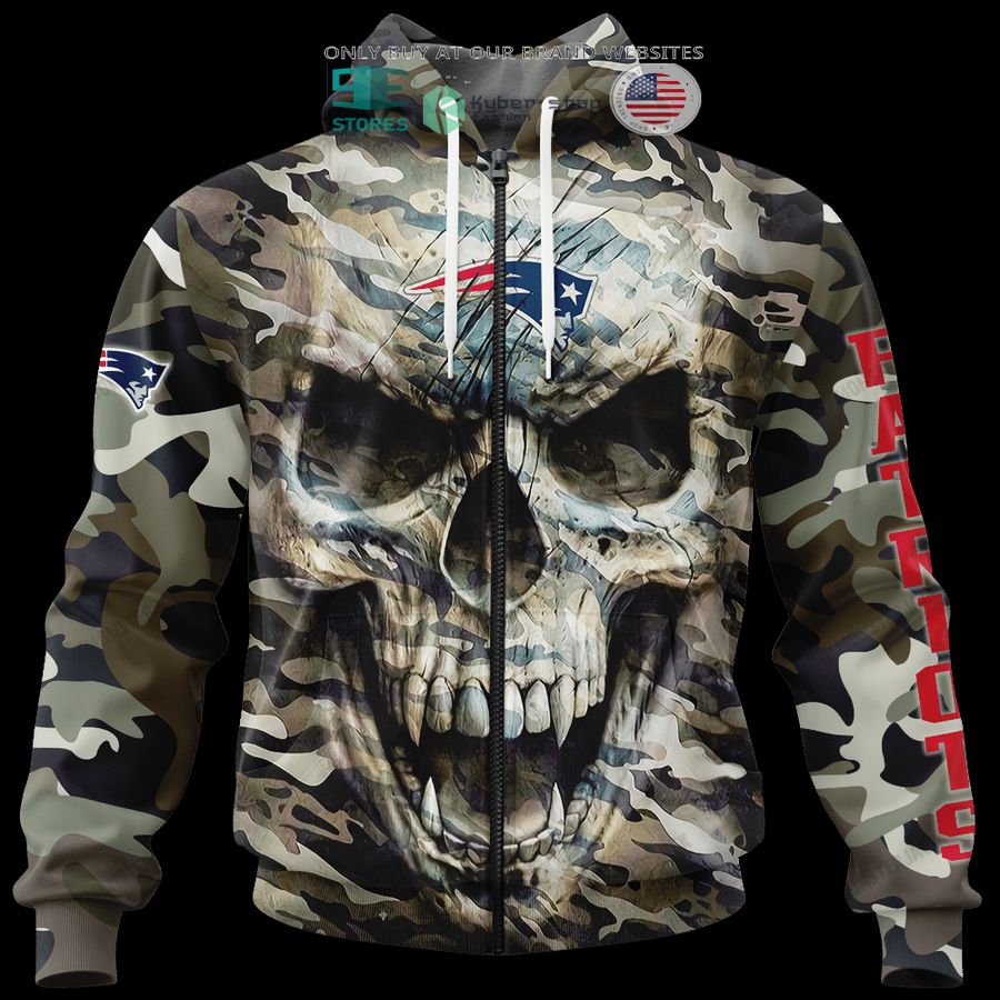NEW New England Patriots Skull Camo Custom Name Hoodie, Shirt 6 personalized new england patriots skull camo 3d shirt hoodie 6 64748