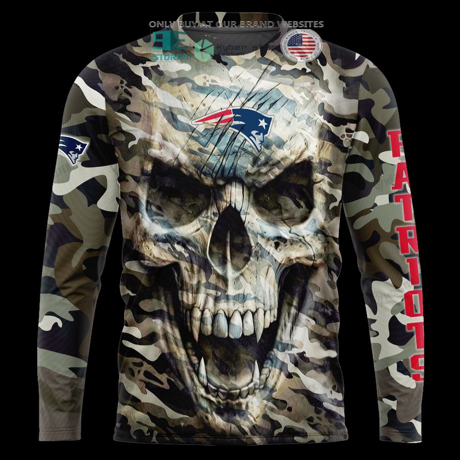 NEW New England Patriots Skull Camo Custom Name Hoodie, Shirt 7 personalized new england patriots skull camo 3d shirt hoodie 7 39701