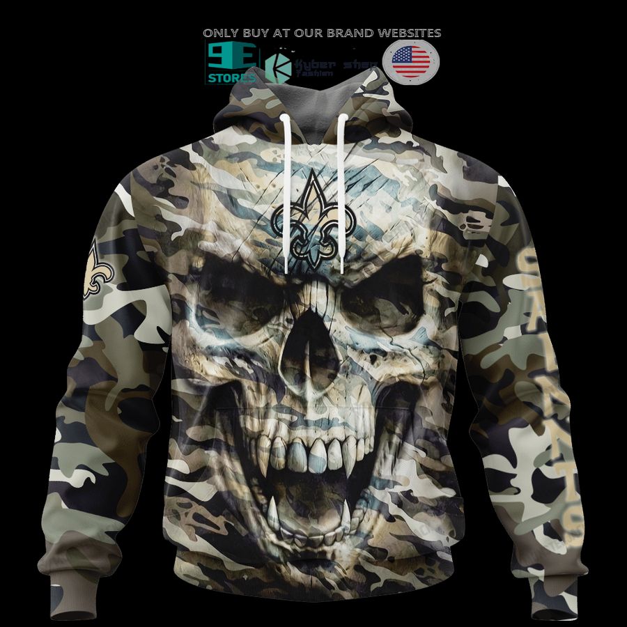 NEW New Orleans Saints Skull Camo Custom Name Hoodie, Shirt 4 personalized new orleans saints skull camo 3d shirt hoodie 4 51974