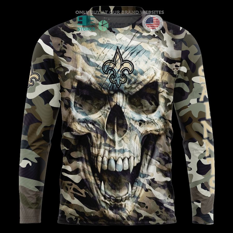 NEW New Orleans Saints Skull Camo Custom Name Hoodie, Shirt 9 personalized new orleans saints skull camo 3d shirt hoodie 9 2936