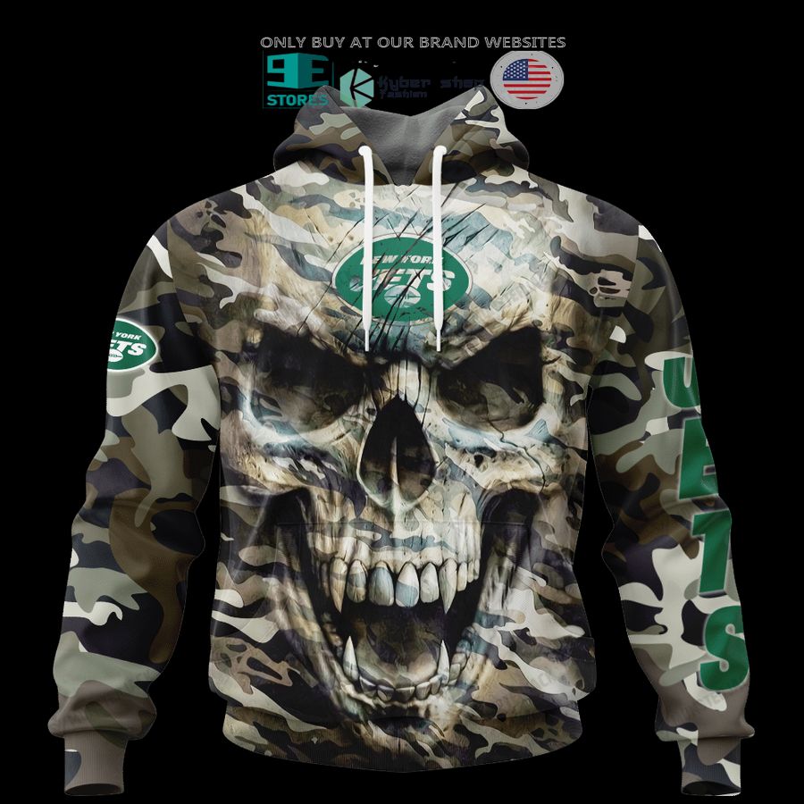 NEW New York Jets Skull Camo Custom Name Hoodie, Shirt 3 personalized new york jets skull camo 3d shirt hoodie 3 40178