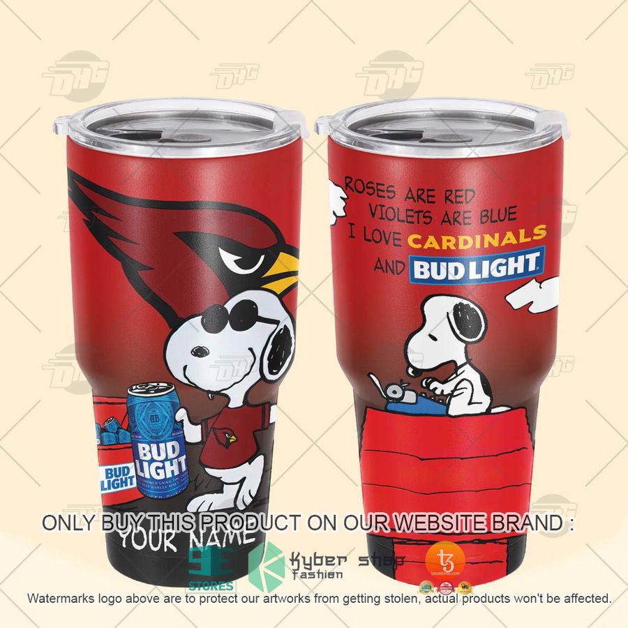 NEW Arizona Cardinals Snoopy Bud Light Beer Custom Name Tumbler 4 personalized nfl arizona cardinals snoopy bud light beer tumbler 4 38082