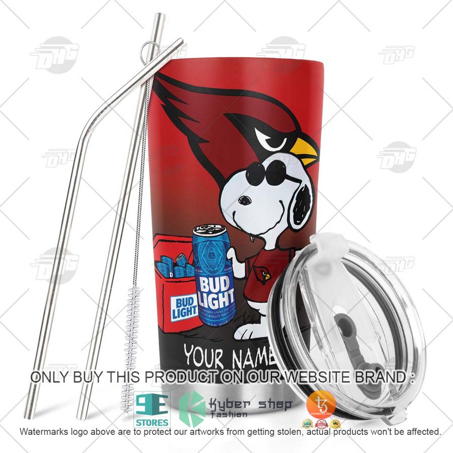 NEW Arizona Cardinals Snoopy Bud Light Beer Custom Name Tumbler 5 personalized nfl arizona cardinals snoopy bud light beer tumbler 5 23663