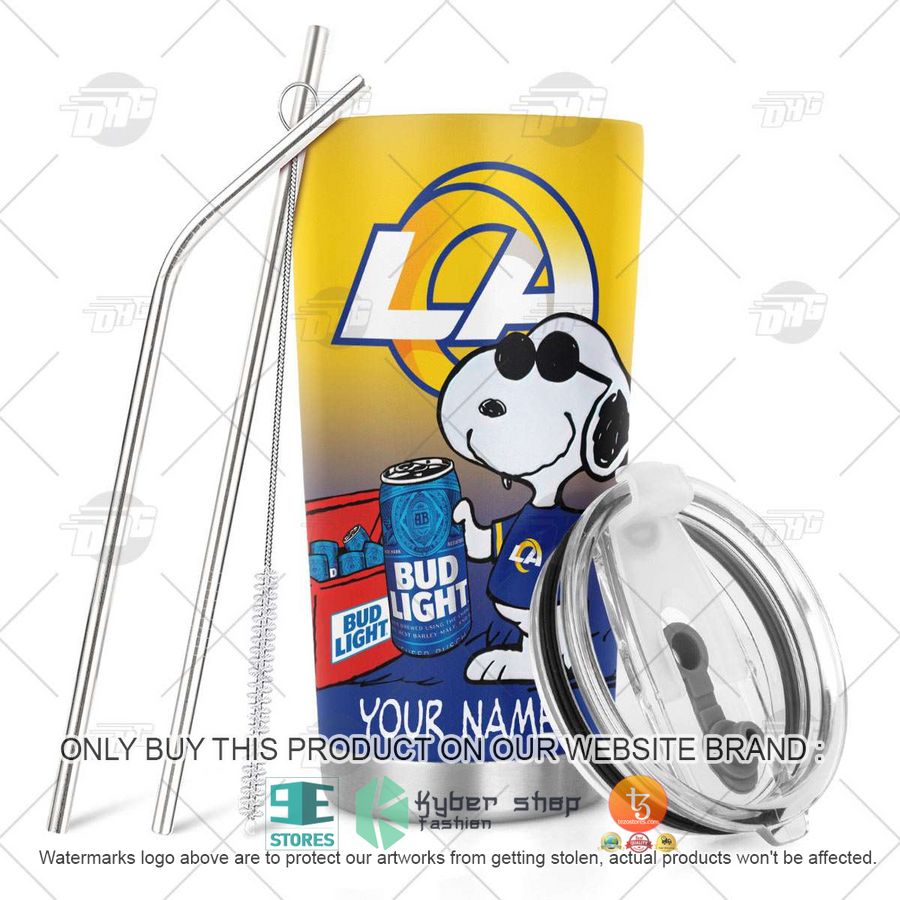 NEW Los Angeles Rams Snoopy Bud Light Beer Custom Name Tumbler 5 personalized nfl los angeles rams snoopy bud light beer tumbler 5 25833
