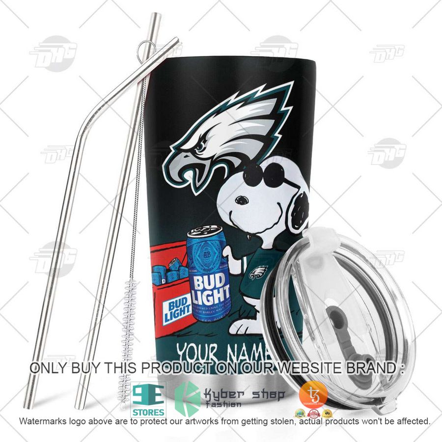 NEW Philadelphia Eagles Snoopy Bud Light Beer Custom Name Tumbler 5 personalized nfl philadelphia eagles snoopy bud light beer tumbler 5 99789