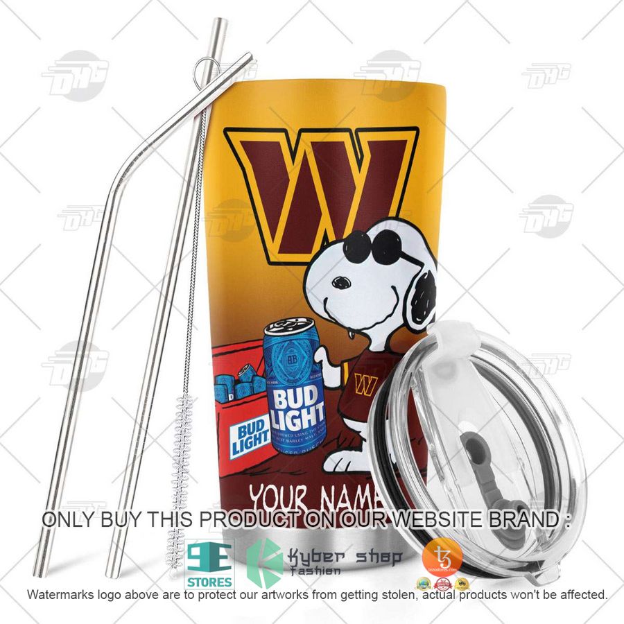 NEW Washington Commanders Snoopy Bud Light Beer Custom Name Tumbler 5 personalized nfl washington commanders snoopy bud light beer tumbler 5 13691