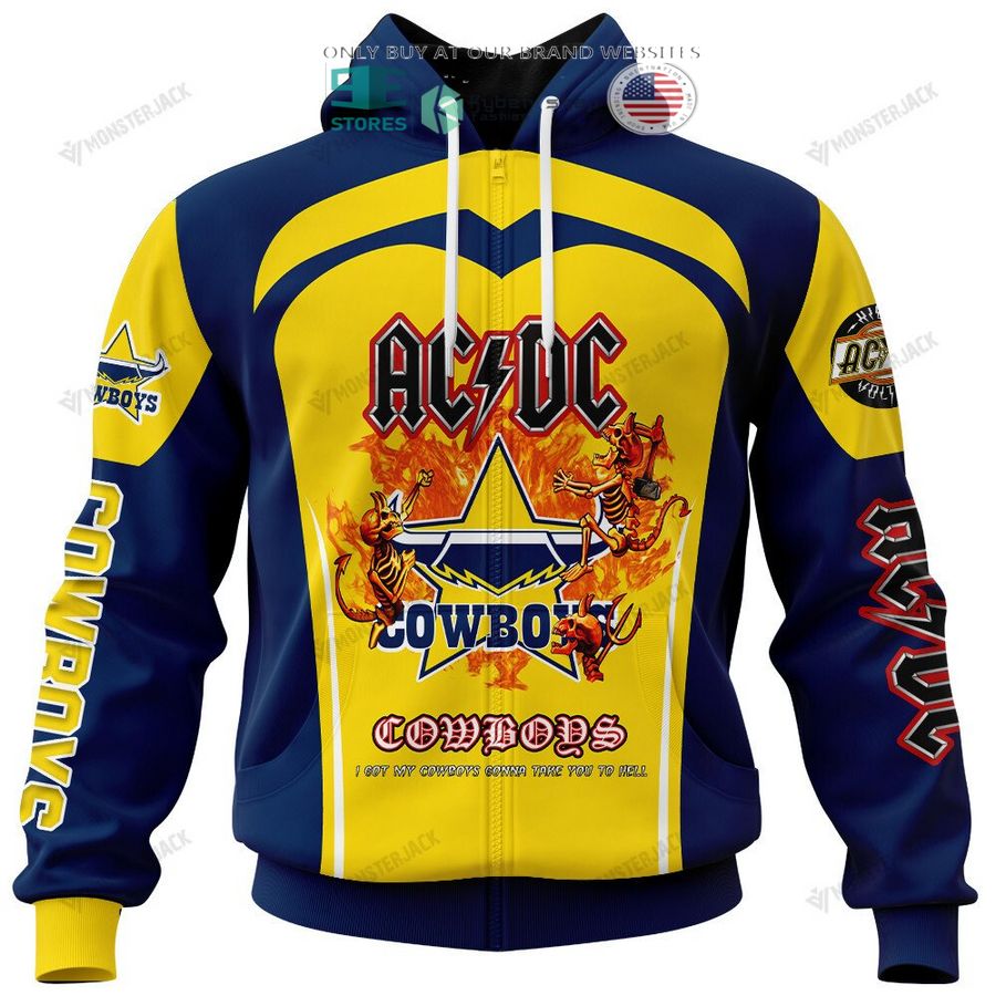 NEW North Queensland Cowboys ACDC Custom Name Hoodie, Shirt 7 personalized north queensland cowboys ac dc 3d shirt hoodie 7 32010