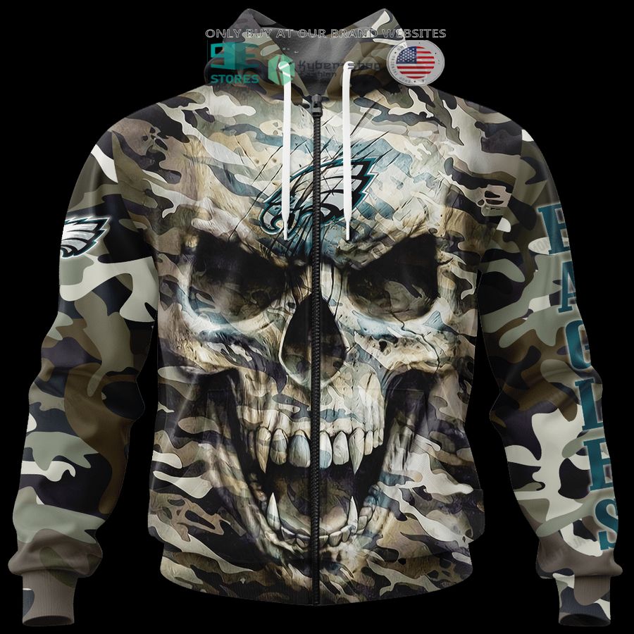 NEW Philadelphia Eagles Skull Camo Custom Name Hoodie, Shirt 10 personalized philadelphia eagles skull camo 3d shirt hoodie 10 32412