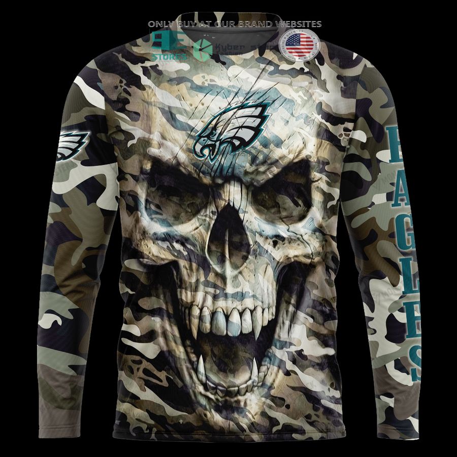 NEW Philadelphia Eagles Skull Camo Custom Name Hoodie, Shirt 12 personalized philadelphia eagles skull camo 3d shirt hoodie 12 82458
