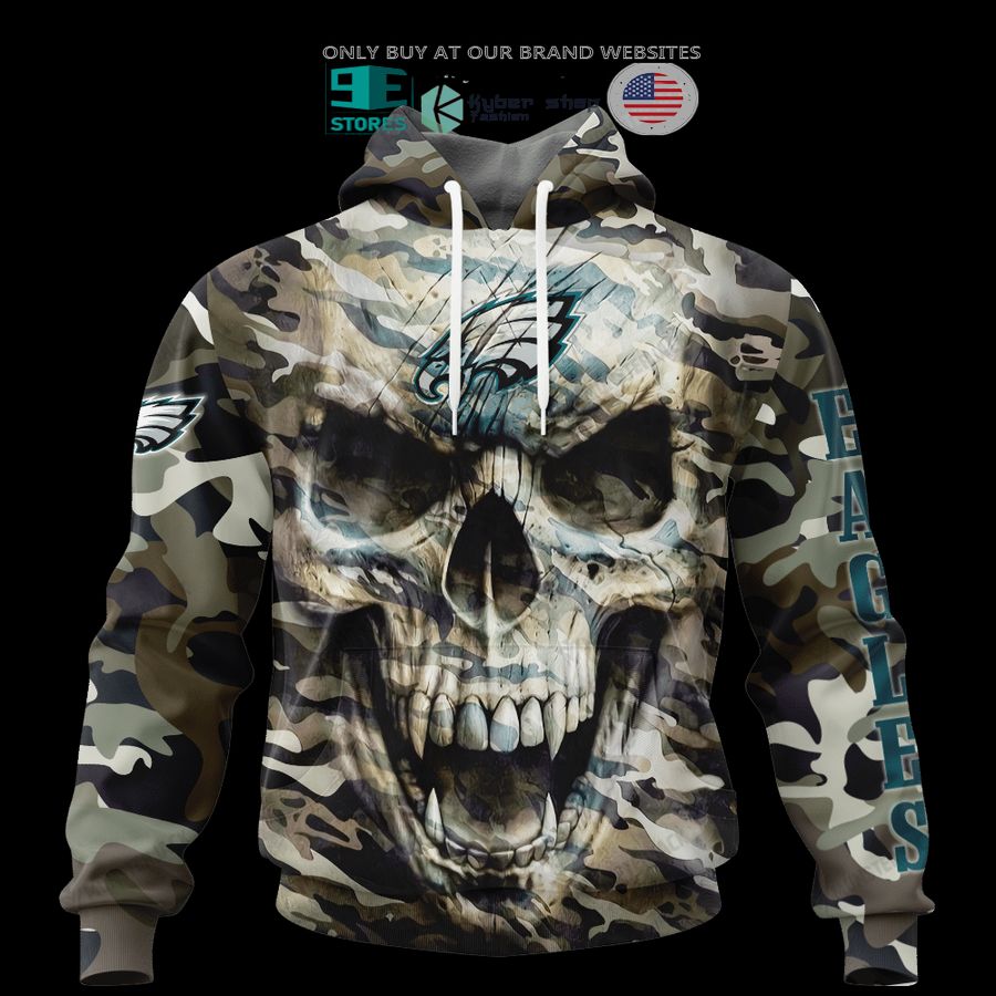 NEW Philadelphia Eagles Skull Camo Custom Name Hoodie, Shirt 5 personalized philadelphia eagles skull camo 3d shirt hoodie 5 40346