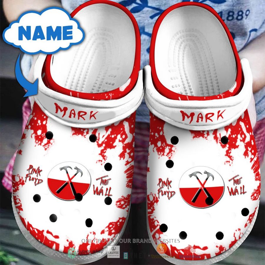 personalized pink floyd the wall red white crocband clog 1 13755
