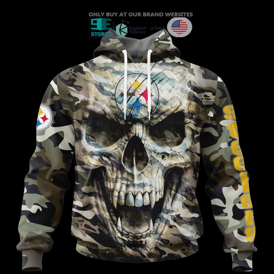 NEW Pittsburgh Steelers Skull Camo Custom Name Hoodie, Shirt 5 personalized pittsburgh steelers skull camo 3d shirt hoodie 5 4976