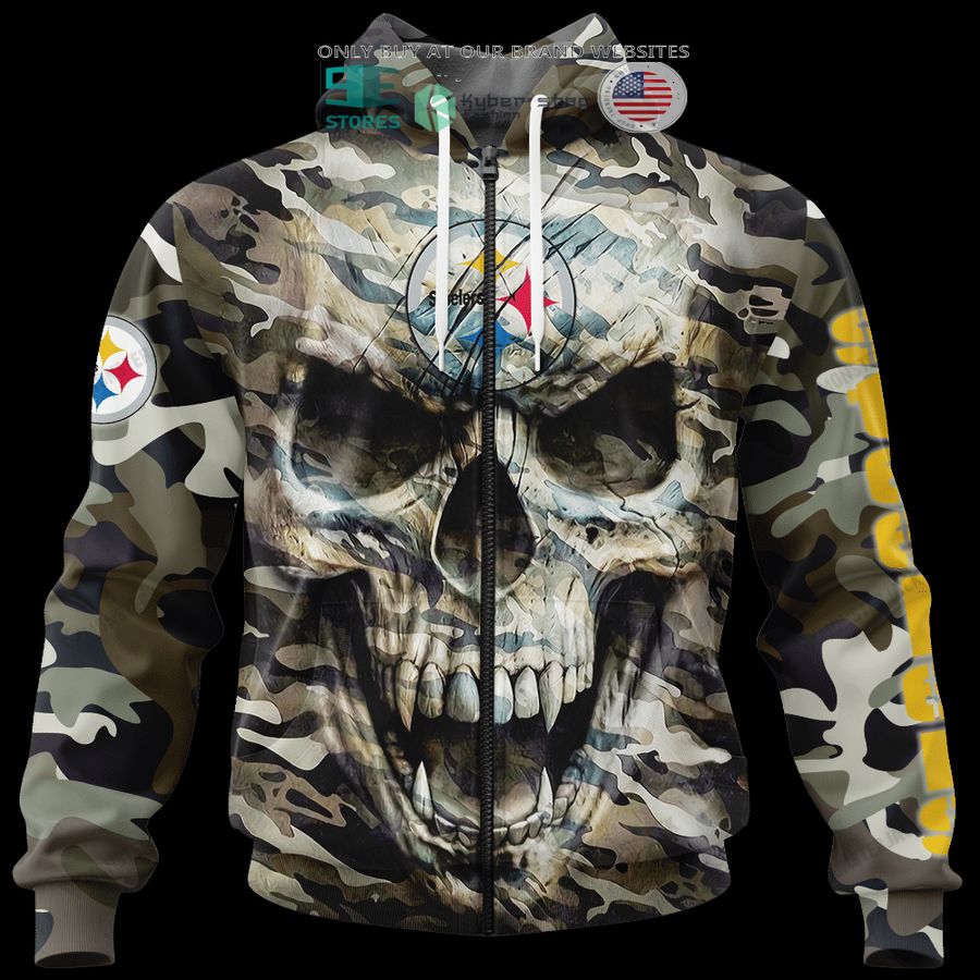 NEW Pittsburgh Steelers Skull Camo Custom Name Hoodie, Shirt 9 personalized pittsburgh steelers skull camo 3d shirt hoodie 9 56377