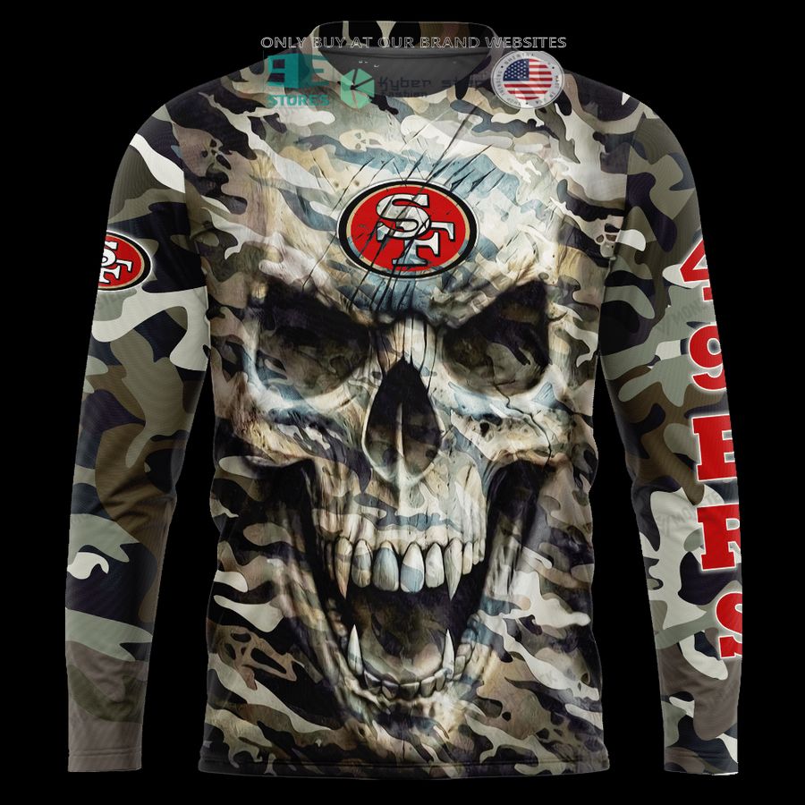 NEW San Francisco 49ers Skull Camo Custom Name Hoodie, Shirt 10 personalized san francisco 49ers skull camo 3d shirt hoodie 10 14608