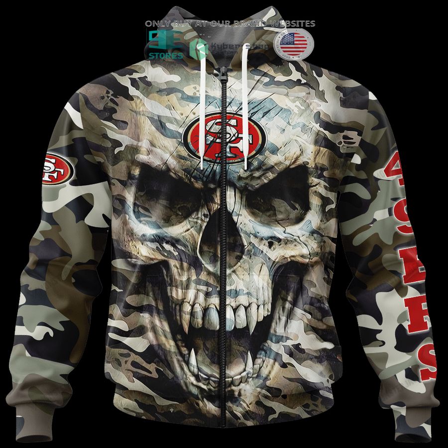 NEW San Francisco 49ers Skull Camo Custom Name Hoodie, Shirt 8 personalized san francisco 49ers skull camo 3d shirt hoodie 8 21558