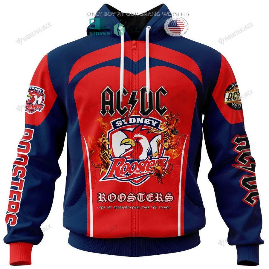 NEW Sydney Roosters ACDC Custom Name Hoodie, Shirt 7 personalized sydney roosters ac dc 3d shirt hoodie 7 70350