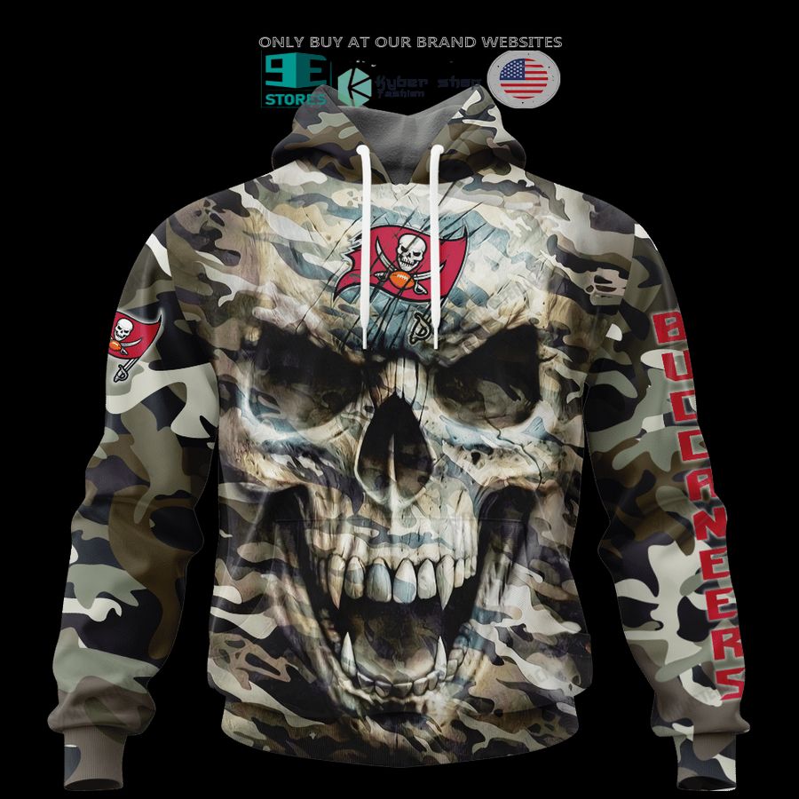 NEW Tampa Bay Buccaneers Skull Camo Custom Name Hoodie, Shirt 3 personalized tampa bay buccaneers skull camo 3d shirt hoodie 3 42000