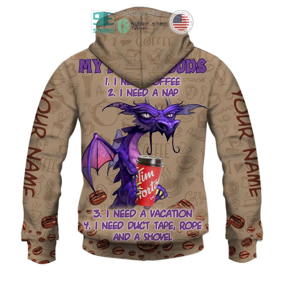 NEW Personalized Tim Hortons Grumpy Dragon My Four Moods 3D Hoodie, Shirt 7 personalized tim hortons grumpy dragon my four moods 3d shirt hoodie 7 10555