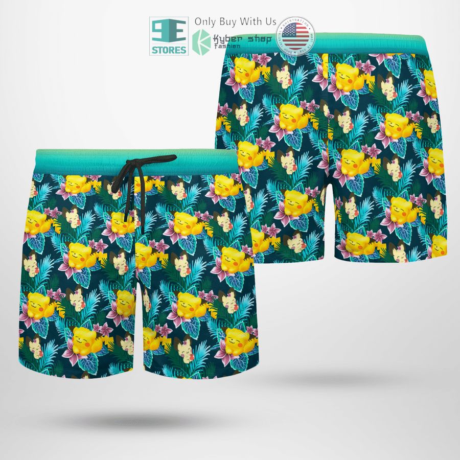 NEW Pikachu On Summer Day Hawaii Shirt, Shorts 5 pikachu on summer day hawaiian shirt shorts 5 22645