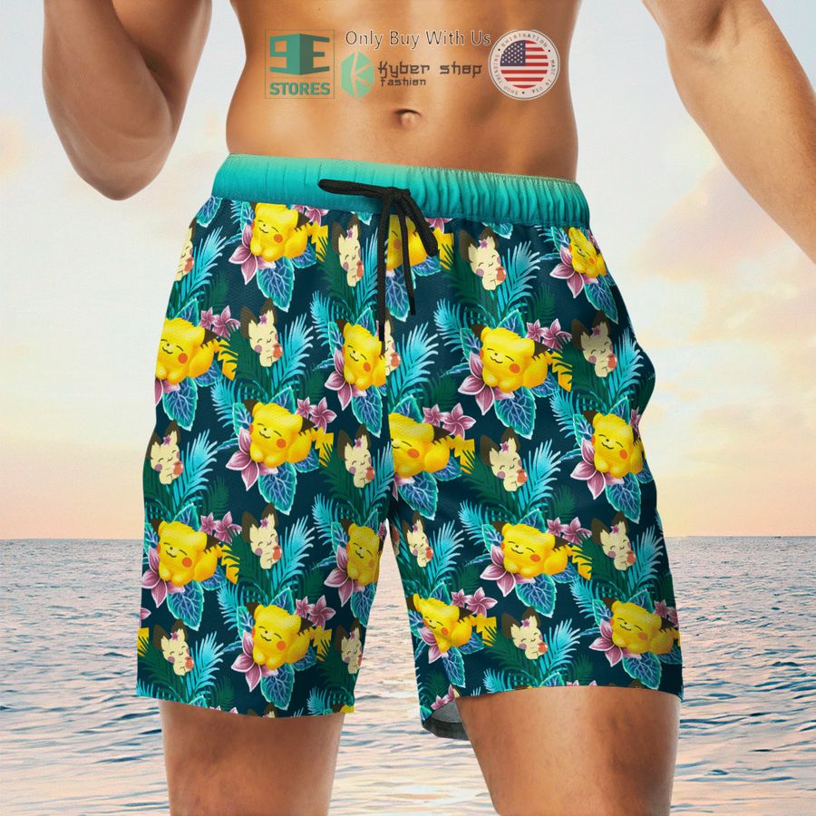 NEW Pikachu On Summer Day Hawaii Shirt, Shorts 8 pikachu on summer day hawaiian shirt shorts 8 11375