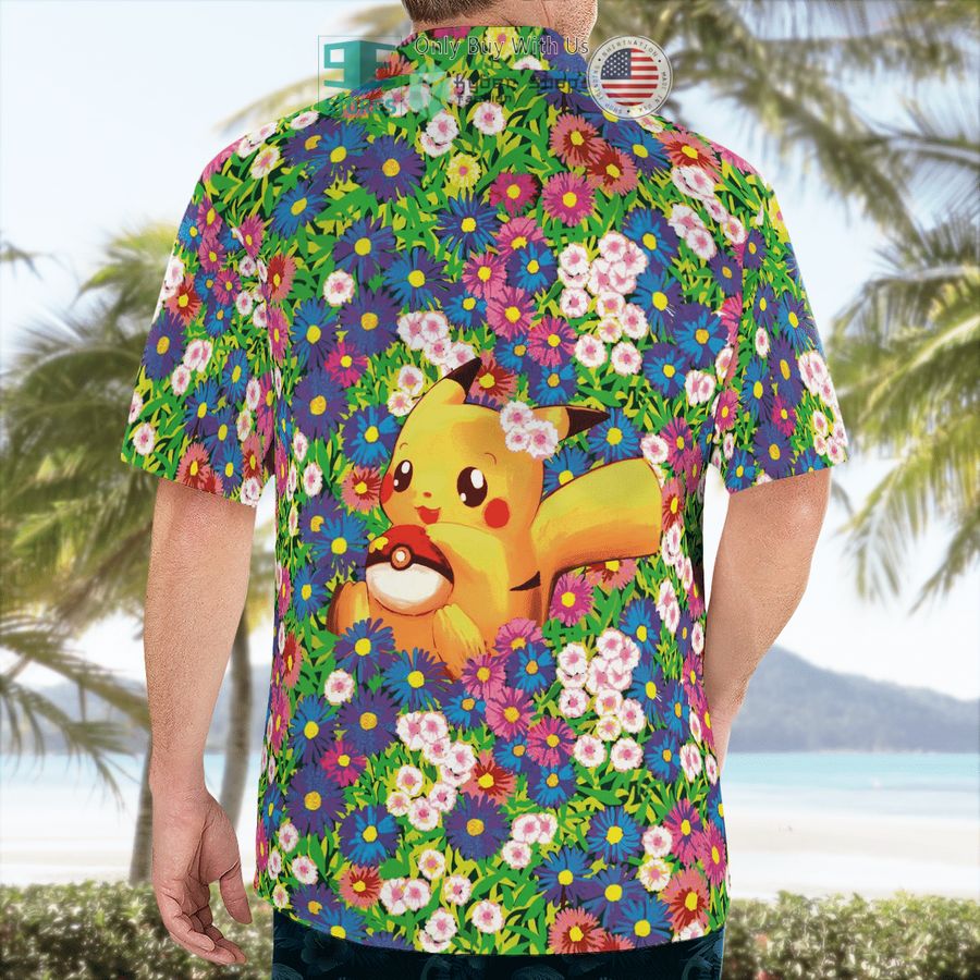 NEW Pikachu Summer Flowers Hawaii Shirt, Shorts 4 pikachu summer flowers hawaiian shirt shorts 4 66447