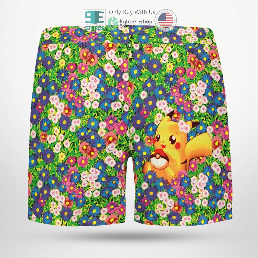 NEW Pikachu Summer Flowers Hawaii Shirt, Shorts 7 pikachu summer flowers hawaiian shirt shorts 7 42806
