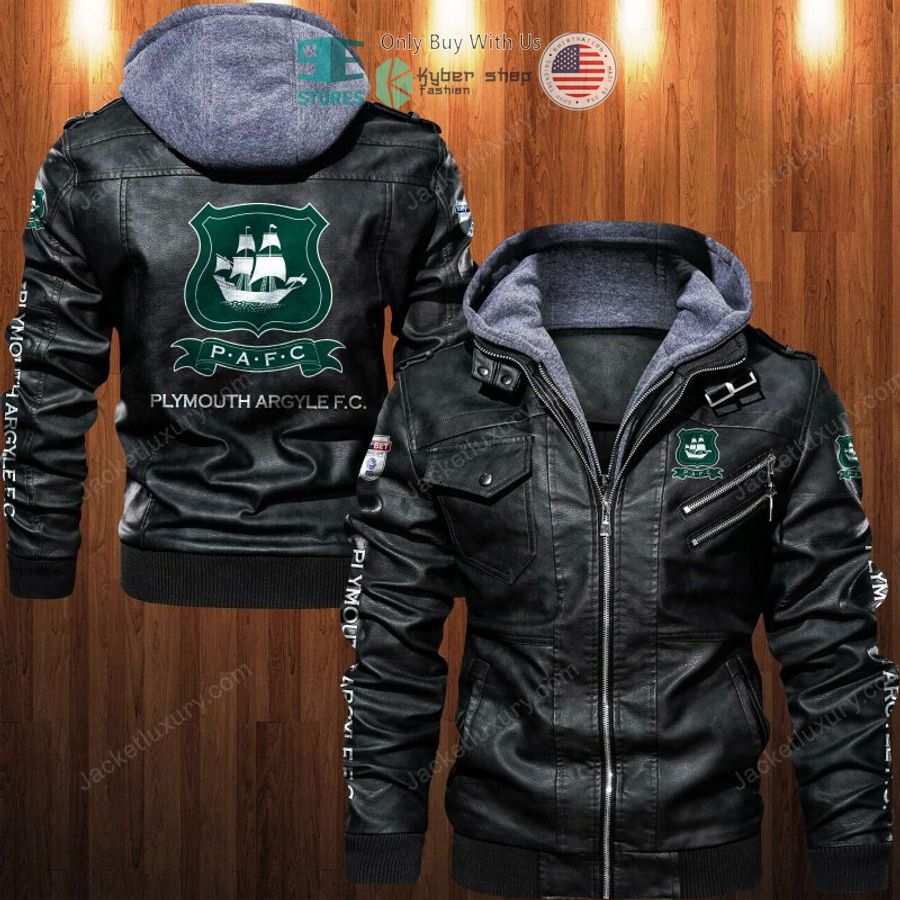 plymouth argyle f c leather jacket 1 11855