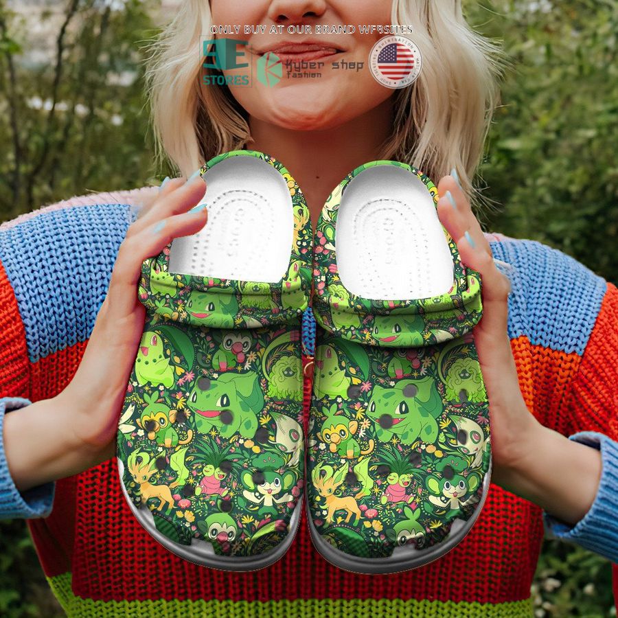 NEW Pokemon Grass Type Pattern Crocband Clog 3 pokemon grass type pattern crocs crocband shoes 3 31568