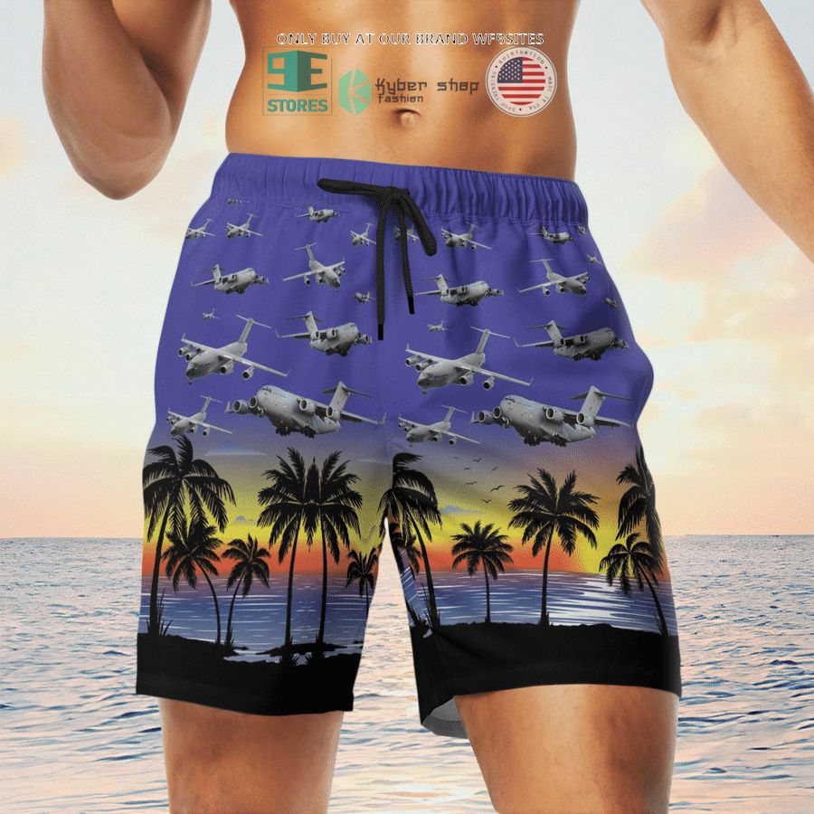 NEW RAF Boeing C-17 Globemaster III UK C-17 purple Hawaii Shirt, Shorts 4 raf boeing c 17 globemaster iii uk c 17 purple hawaiian shirt shorts 4 88067