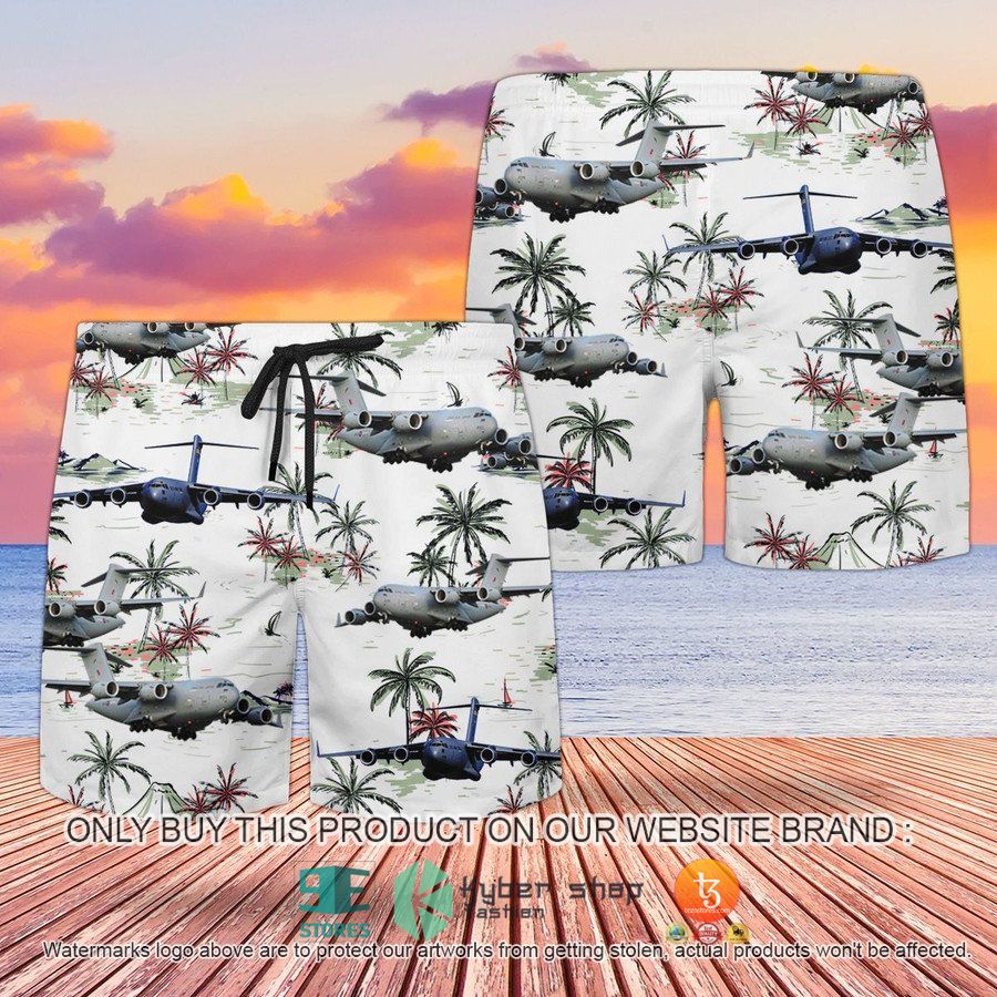 NEW RAF Boeing C-17 Globemaster III UK C-17 white Hawaii Shirt 3 raf boeing c 17 globemaster iii uk c 17 white hawaiian shirt shorts 3 74330