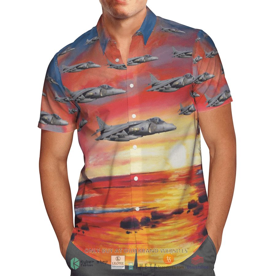 BEST RAF British Aerospace Harrier II-Harrier GR7 Hawaiian Shirt 3 raf british aerospace harrier ii harrier gr7 short sleeve hawaiian shirt 3 43841